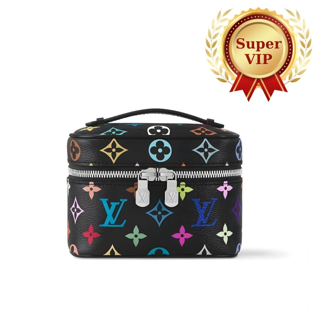 [S*per Vip 1:1] L0vis Vvtt0n X Murakami Nice Nano Bag Black 14Cm M14033