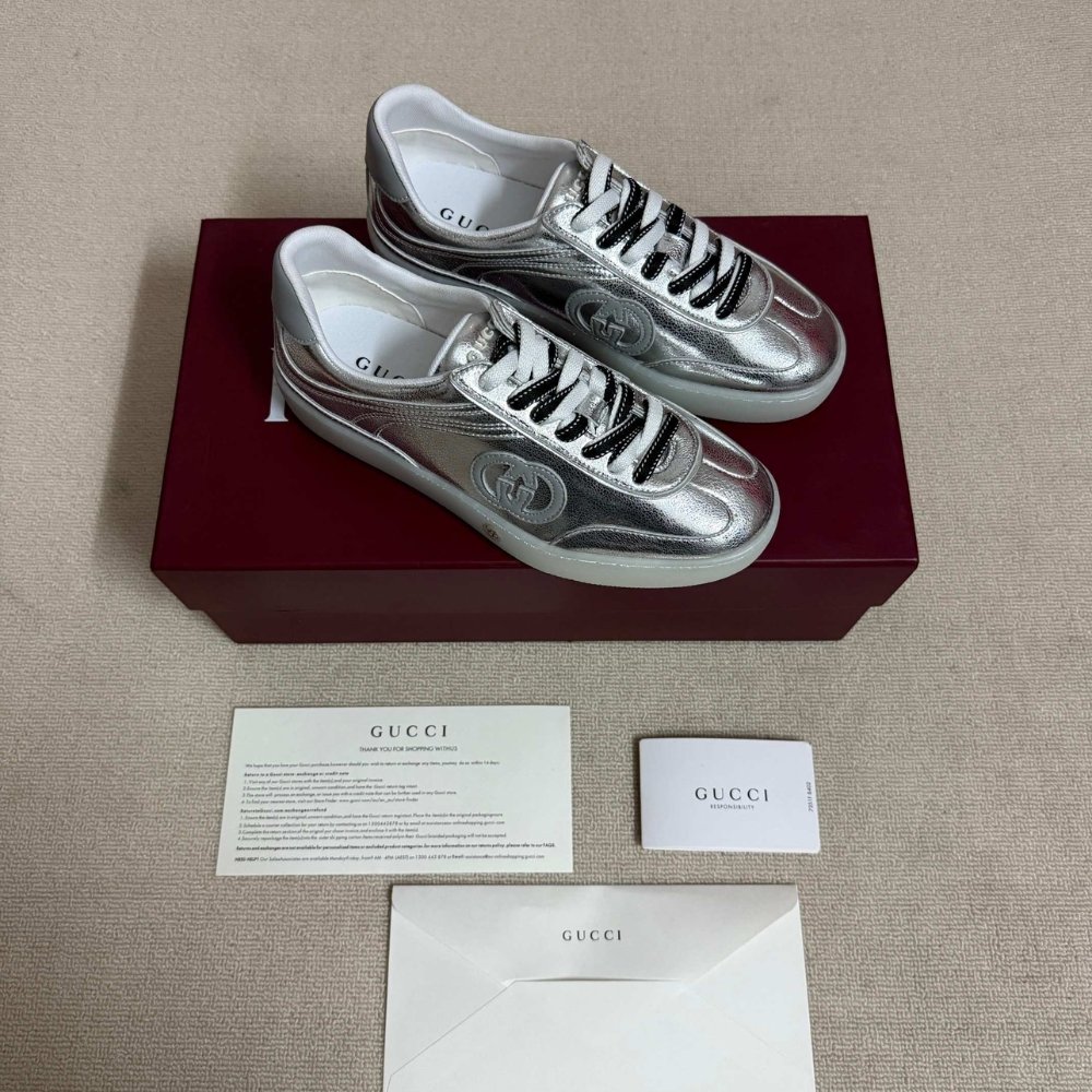 Gvc*1 Women G75 Sneaker Silver Textured Leather 857910 AAFL8 8151