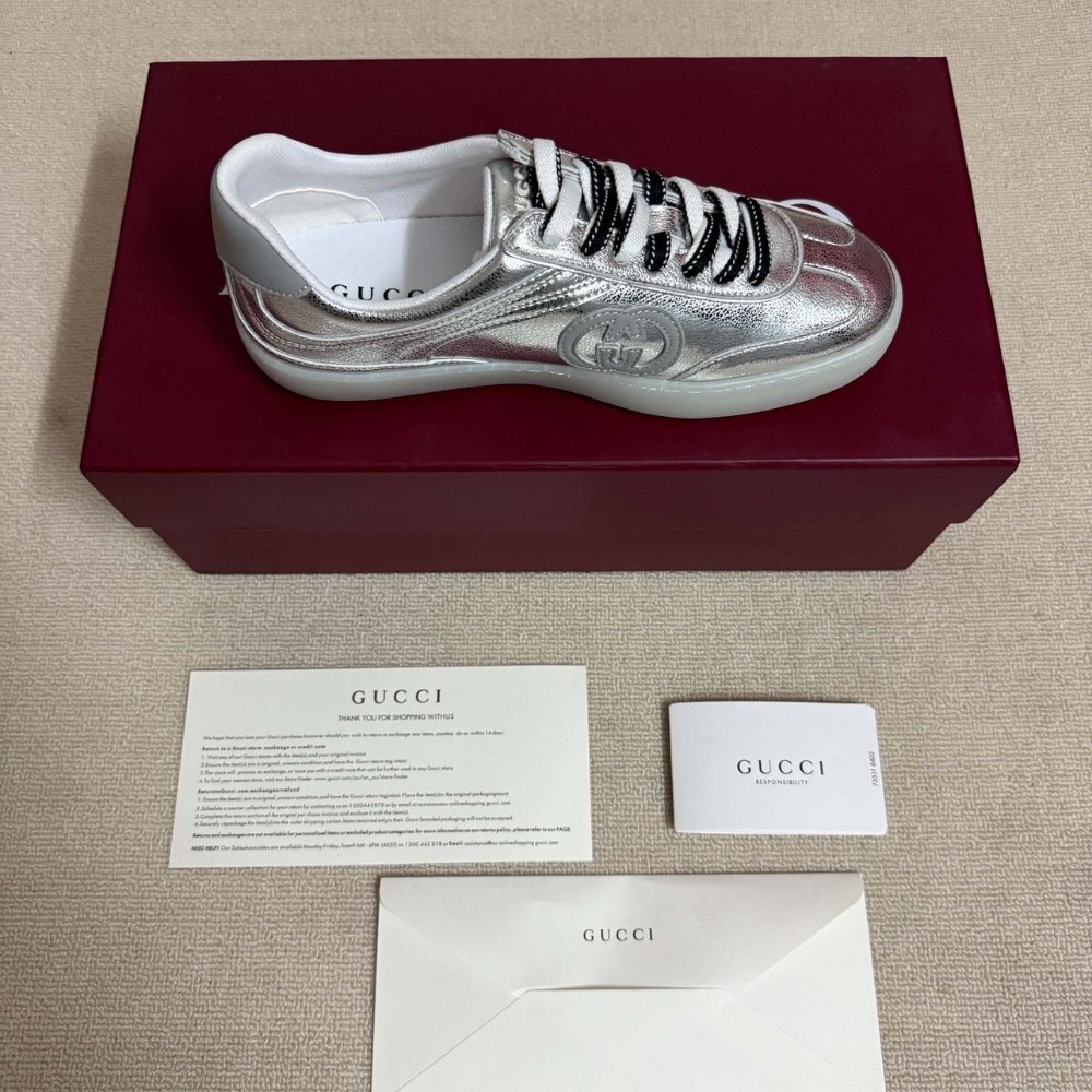 Gvc*1 Women G75 Sneaker Silver Textured Leather 857910 AAFL8 8151