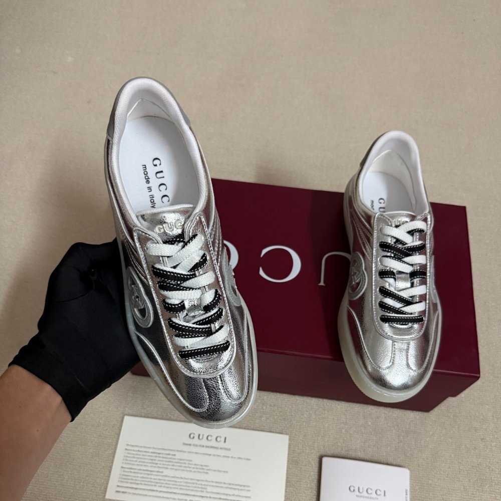 Gvc*1 Women G75 Sneaker Silver Textured Leather 857910 AAFL8 8151