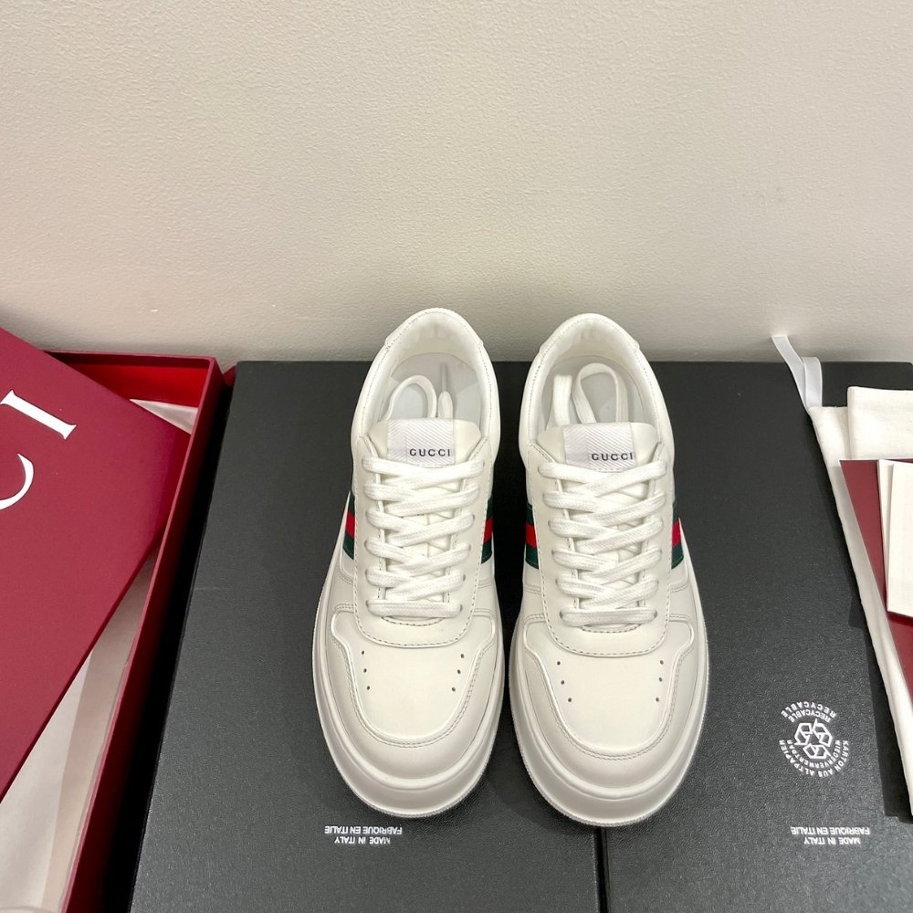 Gvc*1 Women Chunky Trainers White Leather 848307 UPG40 9064