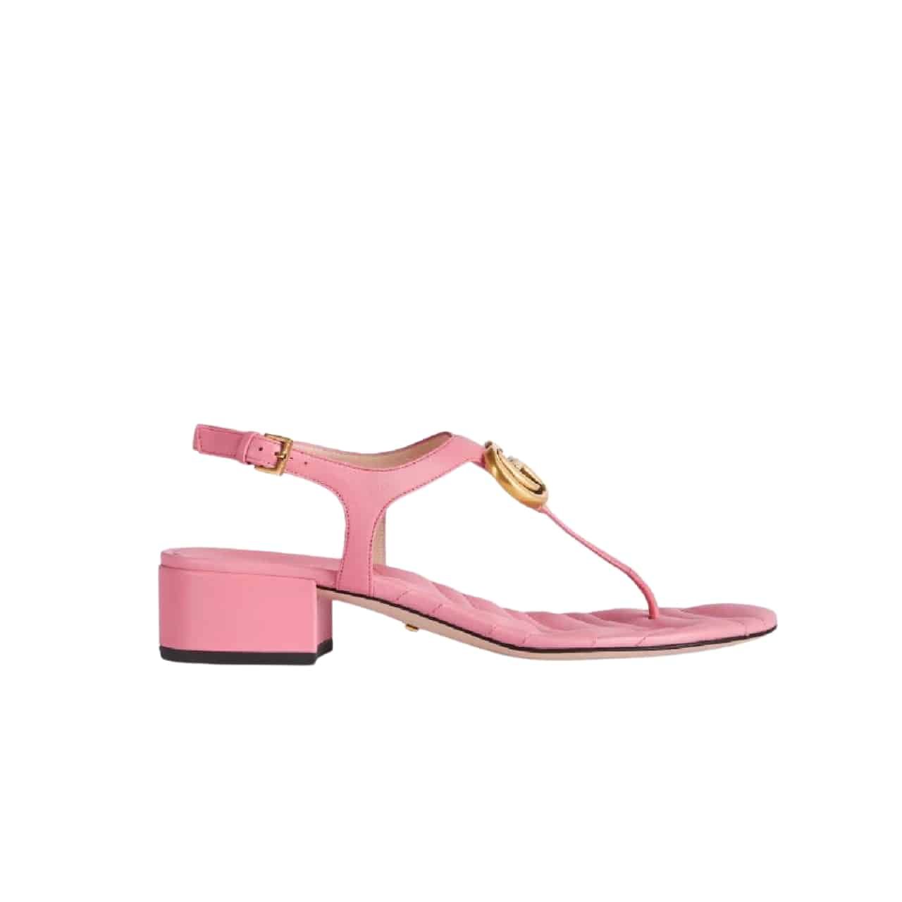 Gvc*1 Double G Sandal Leather Pastel Pink 674840 Bko00 5815