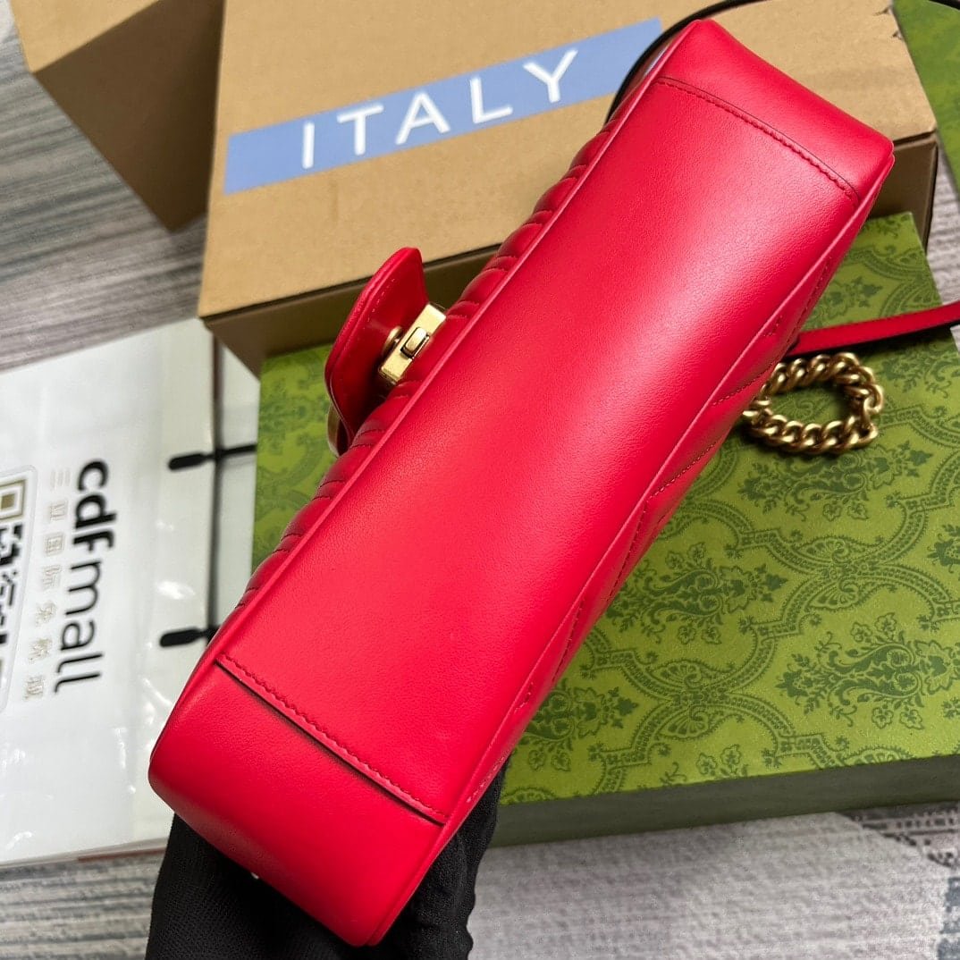 Gvc*1 Gg Marmont Medium Shoulder Bag Red 26Cm 443496 Aabzc 6832