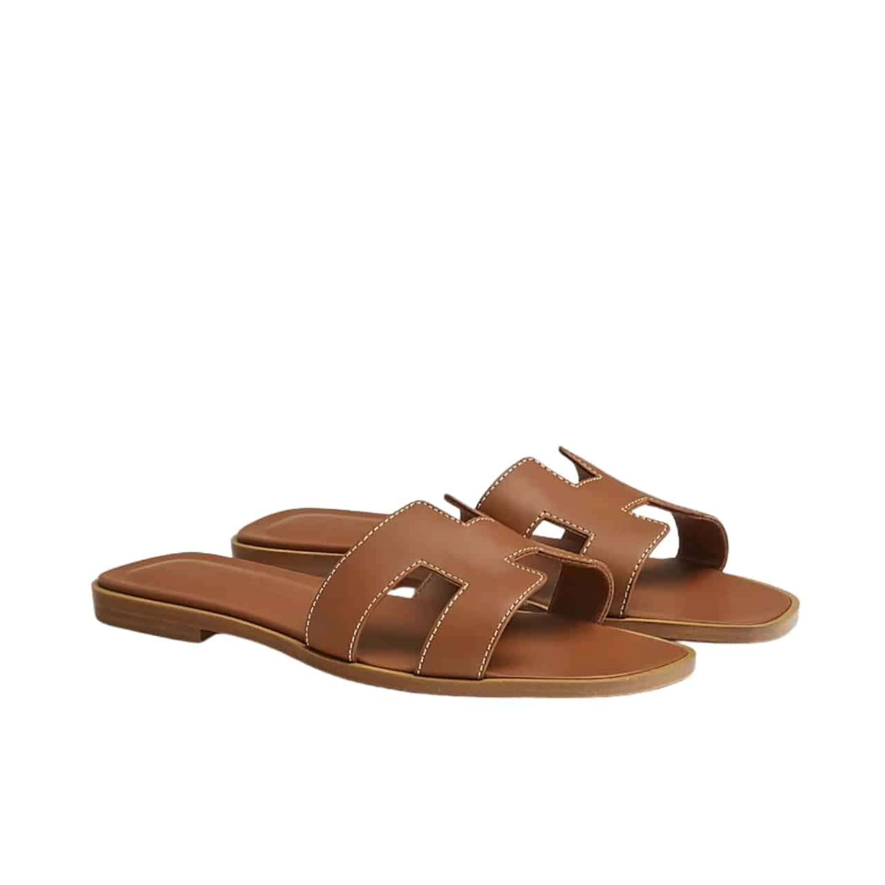 H**me5 Slippers Flat Oran Brown H021056Z