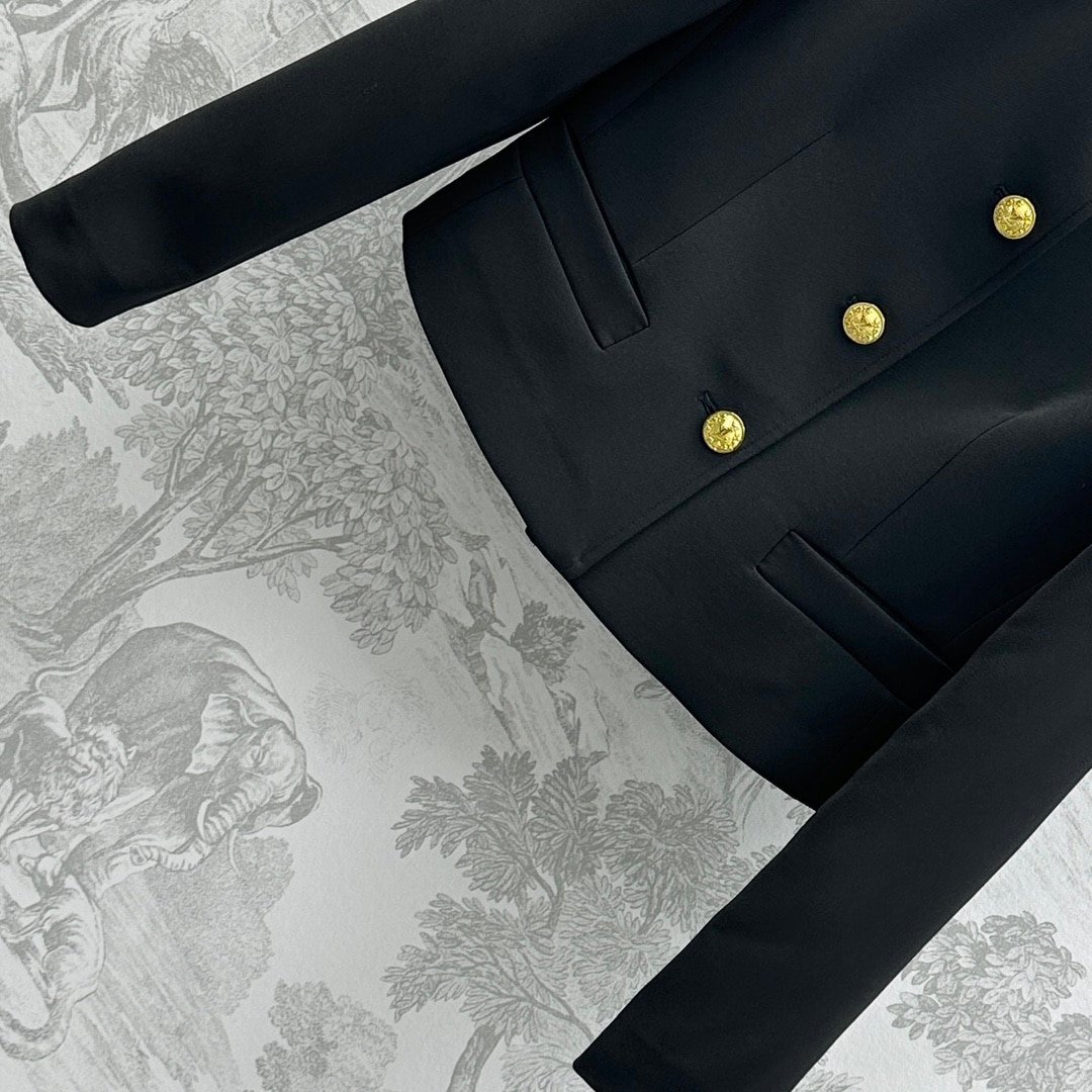 L0vis Vvtt0n Lv Button Officer Jacket Black 1Agoki