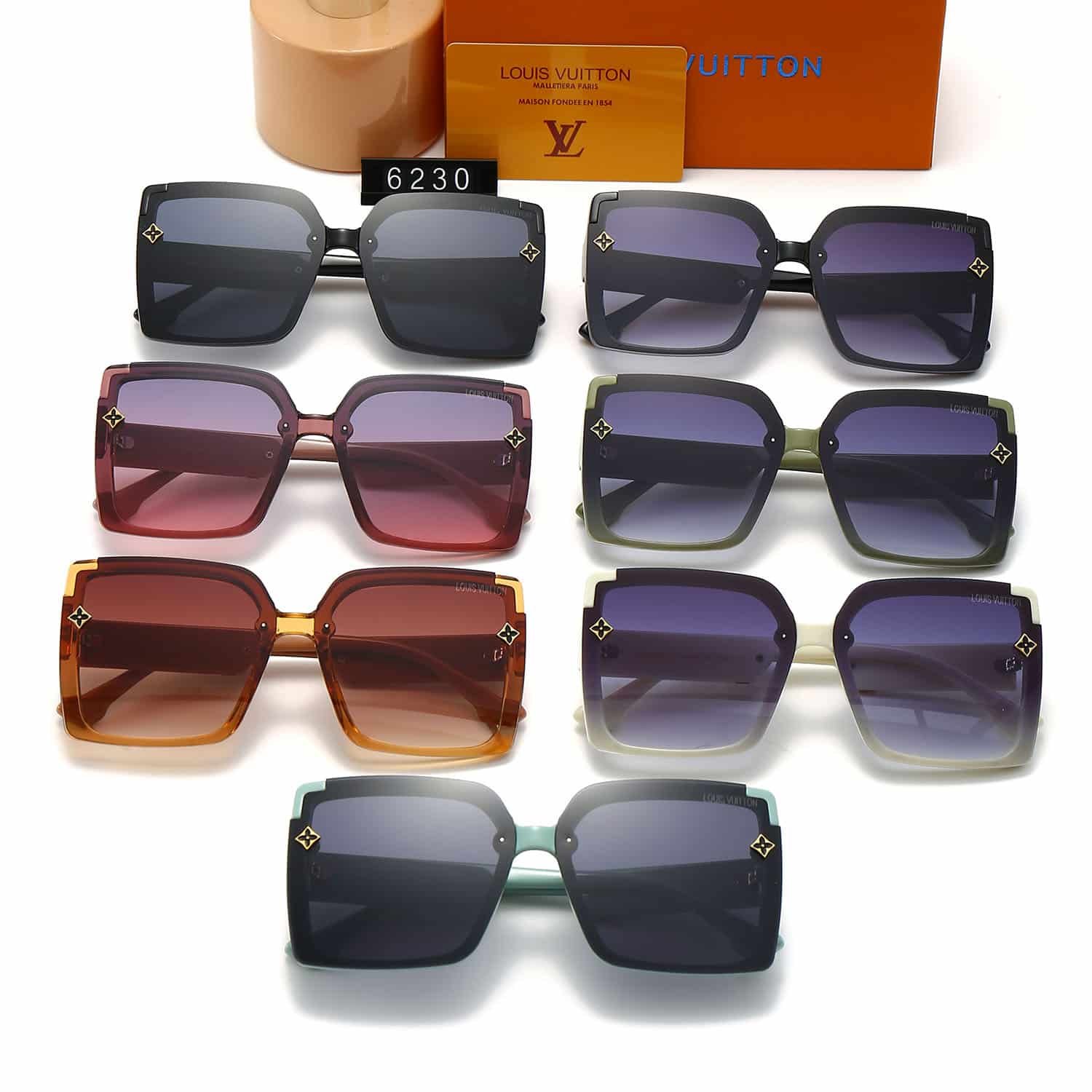 L0vis Vvtt0n Monogram Square Glasses Blue