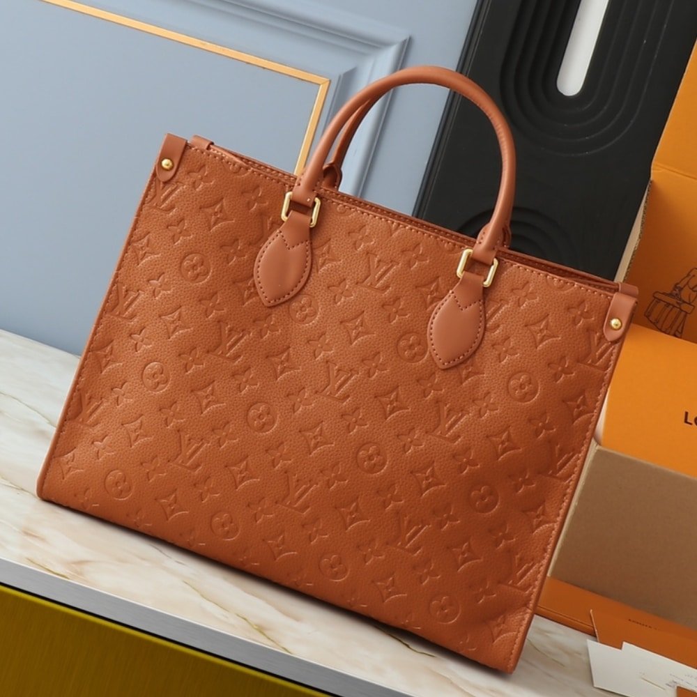 L0vis Vvtt0n On The Go MM Monogram Empreinte Leather Cognac 35Cm M12775