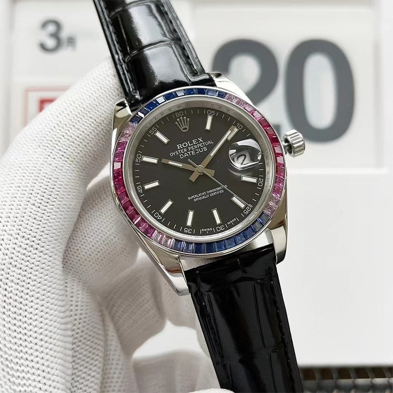 R01ex Oyster Perpetual Datejus Black Dial Ruby Around 40Mm