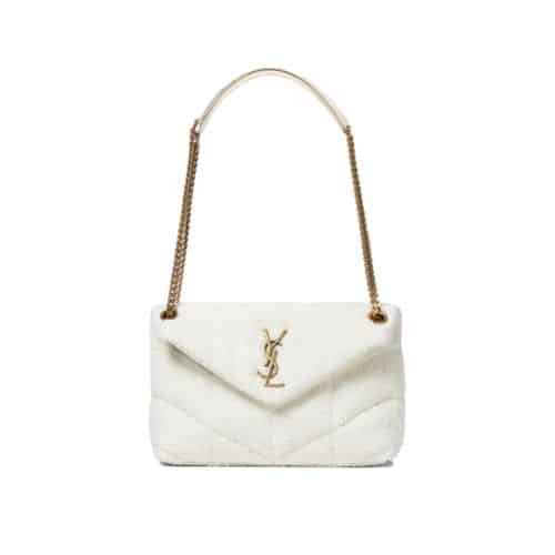 Sa1nt Lau*nt Small Loulou Boucle Bag White 23Cm