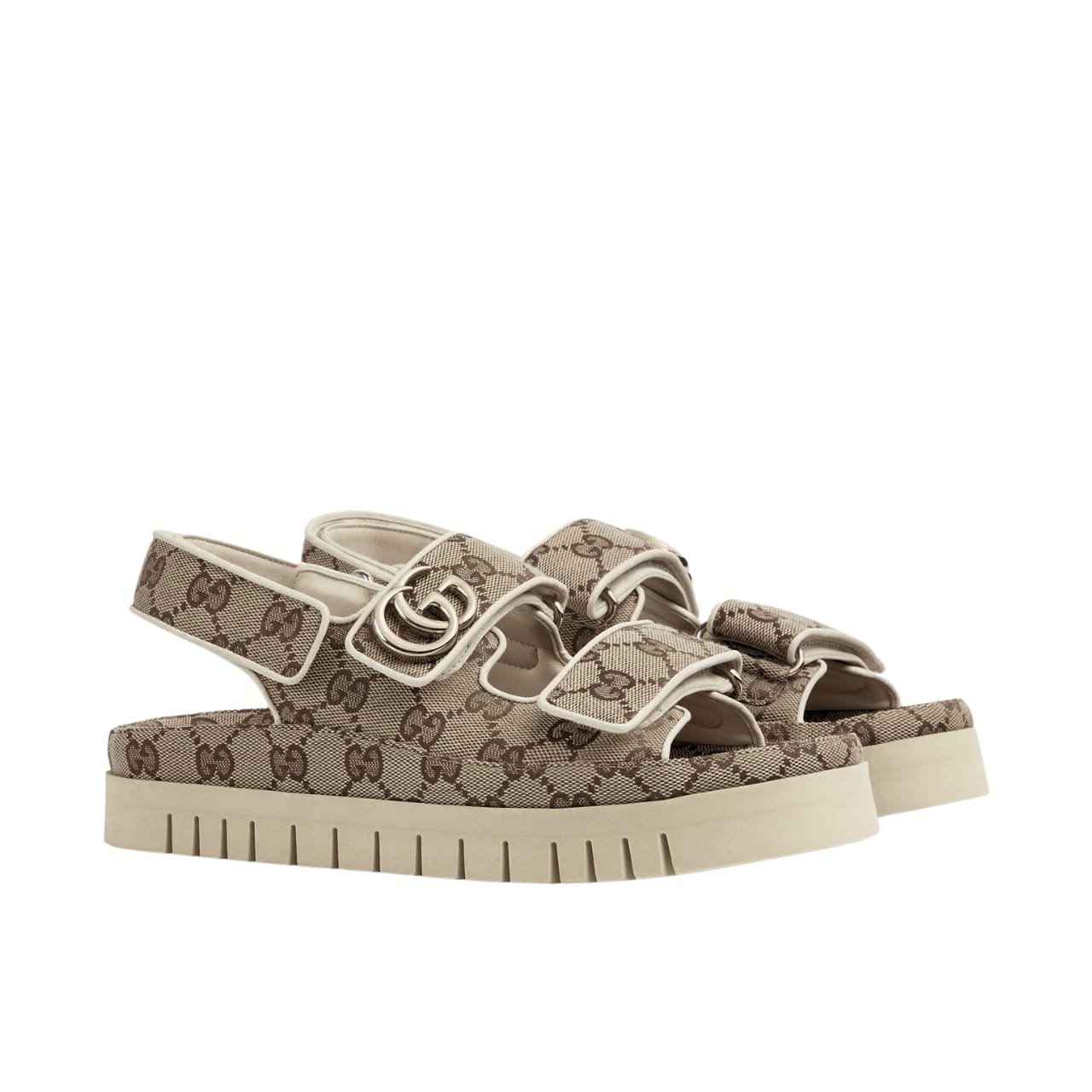 Gvc*1 Women’s Sandal With Double G Beige 816630 Fad9F 9753