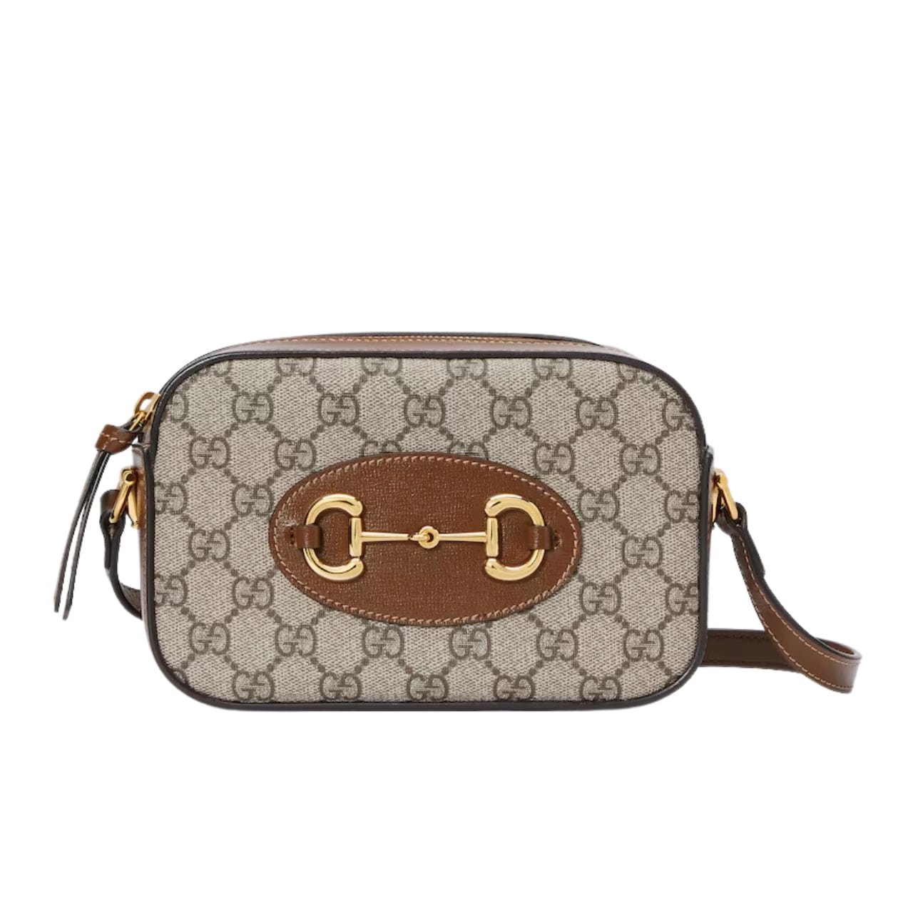 Gvc*1 Horsebit 1955 Mini Shoulder Bag Beige And Ebony 18Cm ‎760196 92Tcg 8563