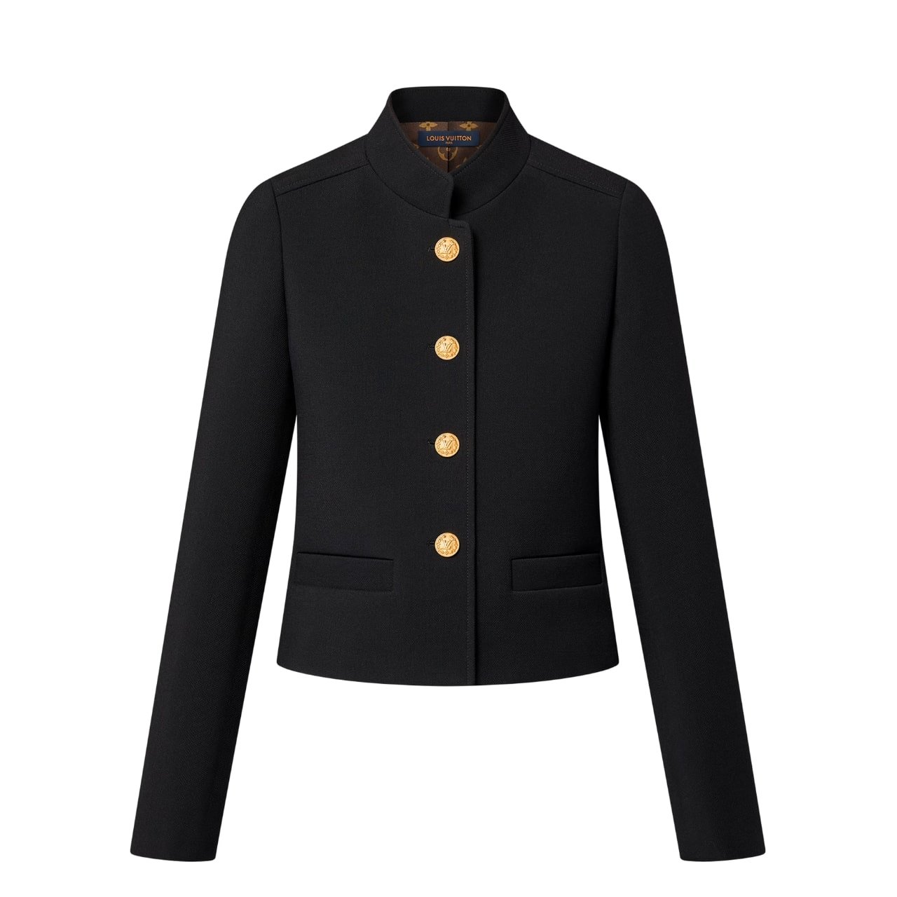 L0vis Vvtt0n Lv Button Officer Jacket Black 1Agoki