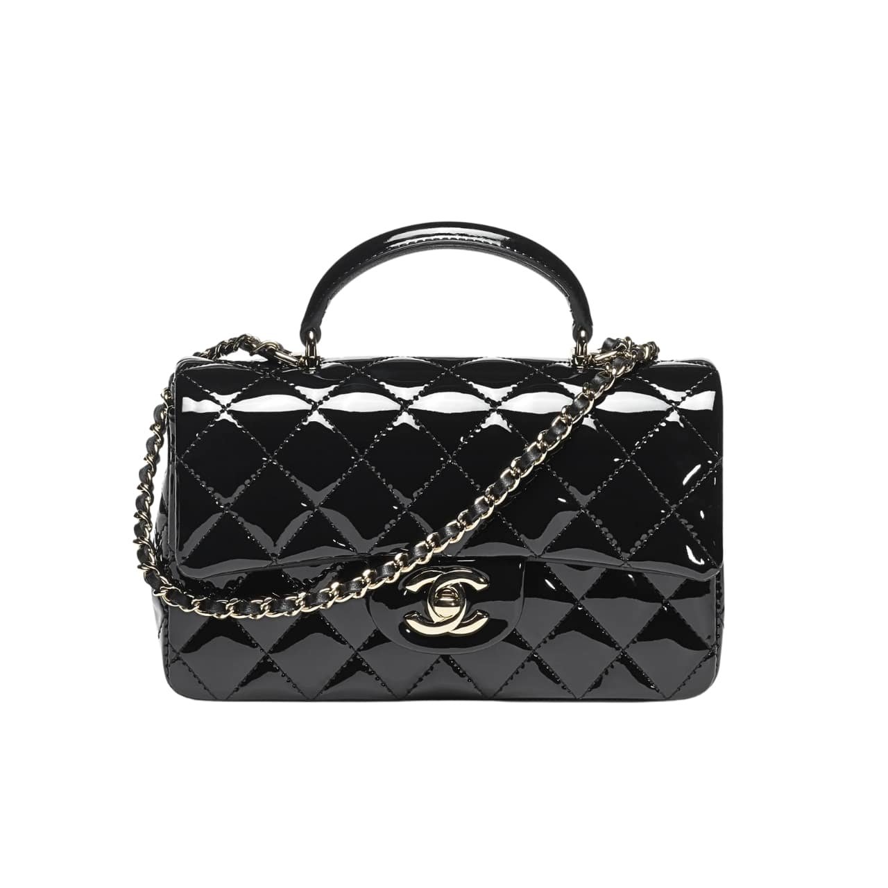 Ch**el Mini Classic Handbag With Top Handle Black 20Cm As2431 B18237 94305