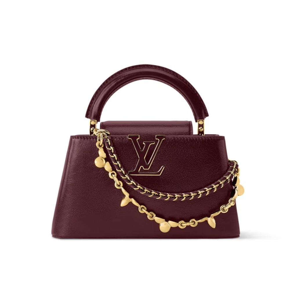 L0vis Vvtt0n Capucines East West Mini Grenat Red 22Cm M25473