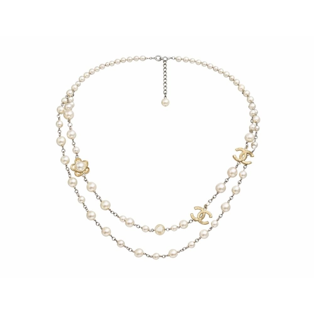 Ch**el Double Strand Pearl Necklace