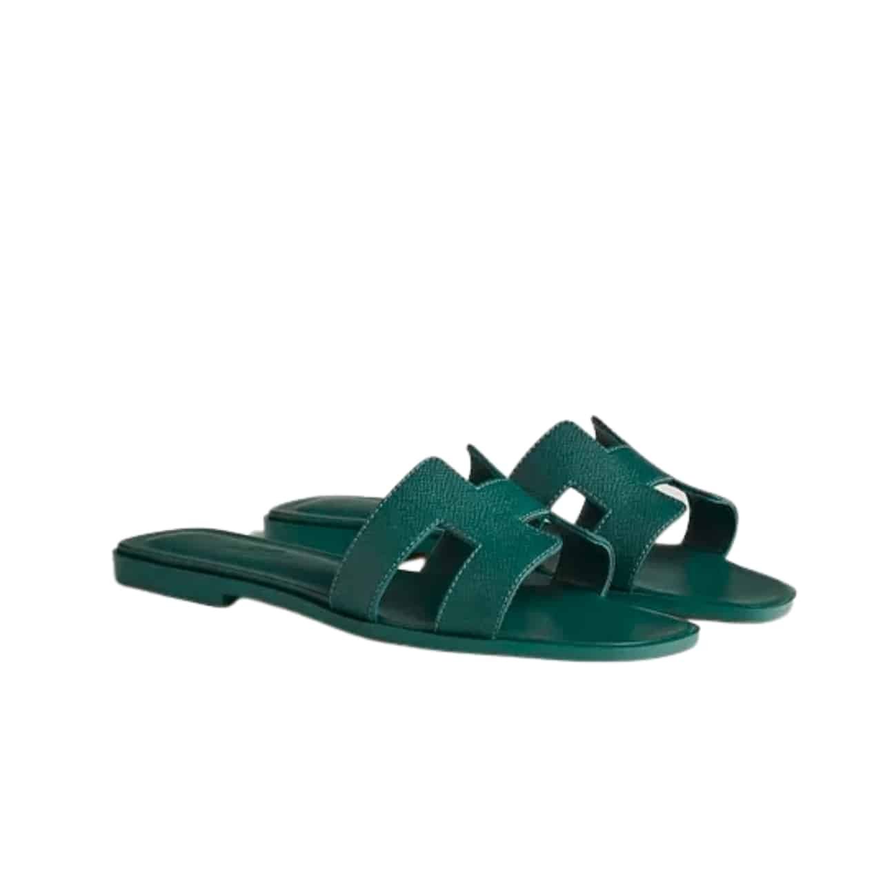 H**me5 Slippers Flat Oran Full Dark Green H021056Z
