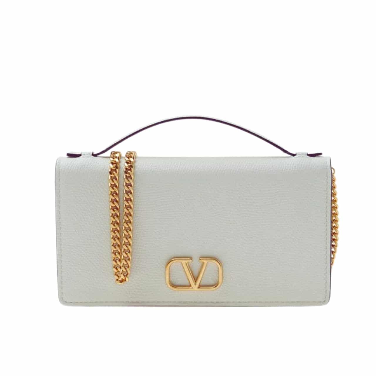 Va1e*ntin0 Garavani Vlogo Signature Grainy Wallet With White Black 22Cm