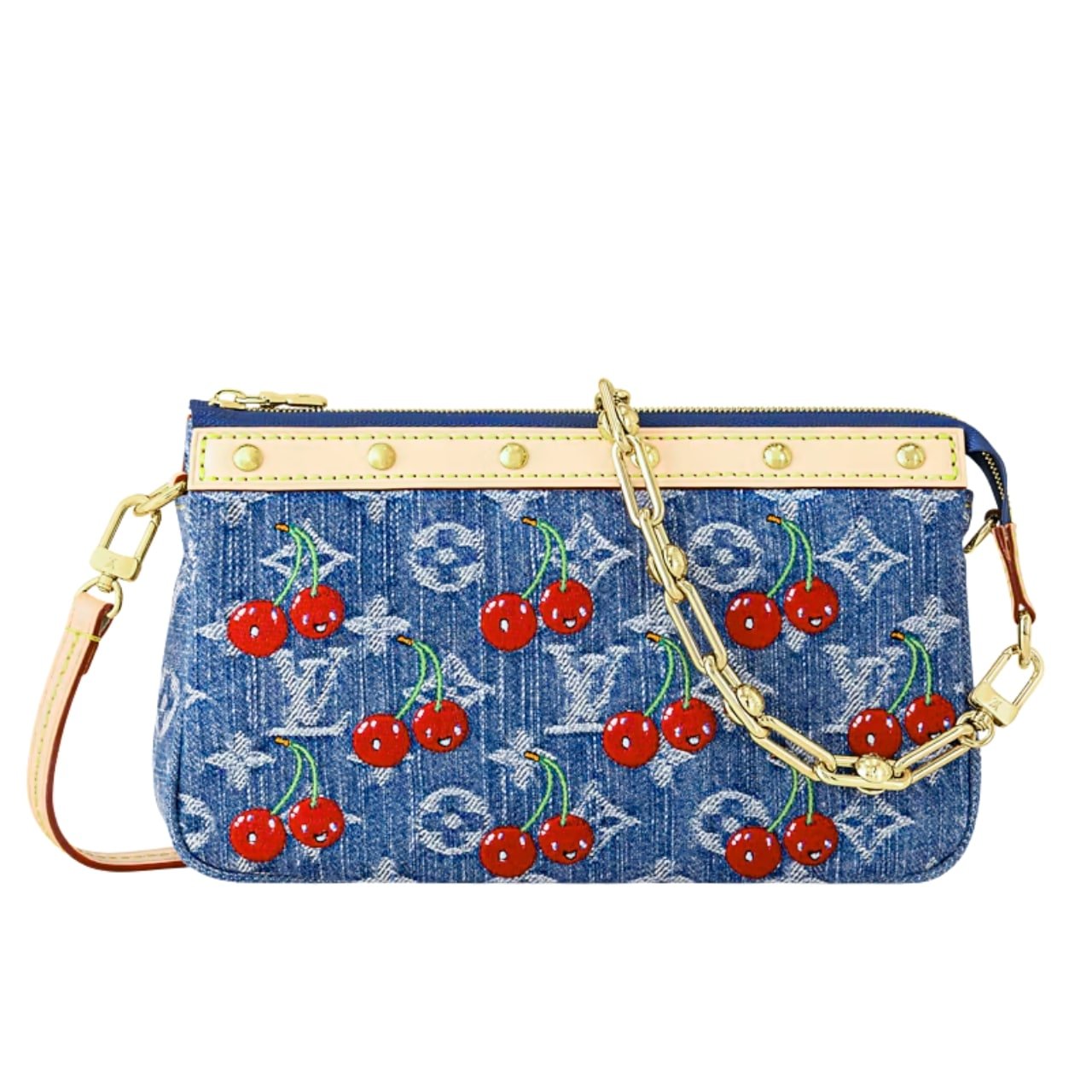 L0vis Vvtt0n X Takashi Murakami Pochette Accessoires Monogram Denim Blue 21Cm M13994