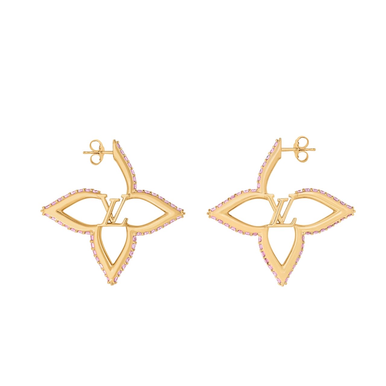 L0vis Vvtt0n Lv Slim Flower Earrings Gold M02420