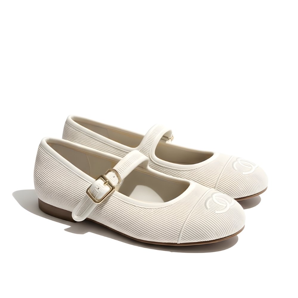 Ch**el Mary Jane Ballet Flat Beige