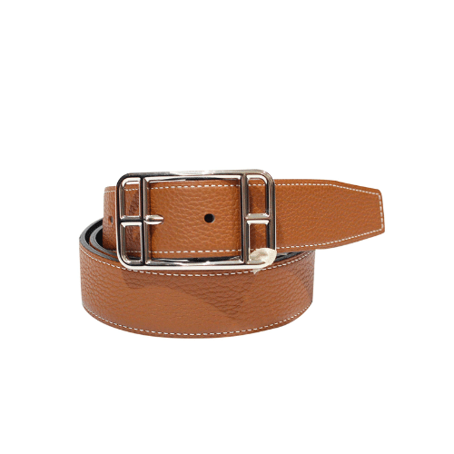 H**me5 Quentin Reversible Belt Brown Rectangle Buckle 32Mm